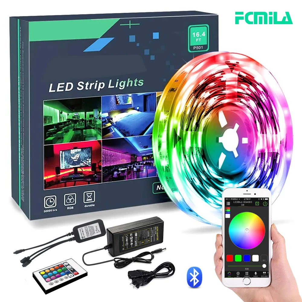 

Super Bright DIY AC220V SMD5730 2835 5M 10M 15M Waterproof Tape Light LEDÂ EU Plug Remote Full Kit For Living Room / Bed Room / K