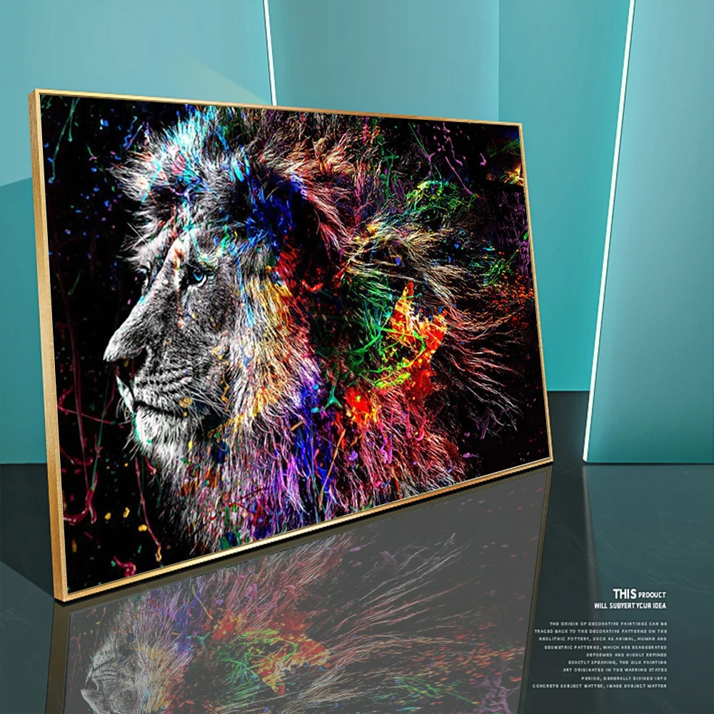 Full Square/Round Drill Diamond Painting Colors Lion 5D DIY Diamond Embroidery Animal Mosaic Picture Wall Art Decor Gift diamond painting diamond painting accessories