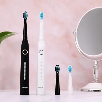 

Sonic Electric Toothbrush Rechargeable Waterproof USB Charger Timer Brush Teeth With 3 Replacement Tooth Brush Heads