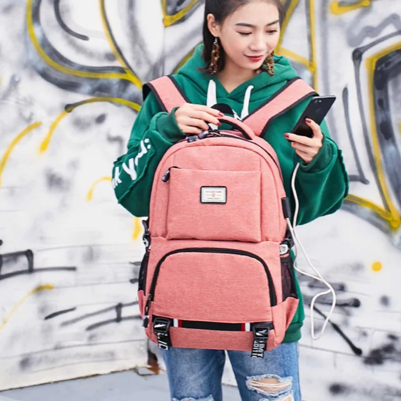

USB Charging Laptop Backpack Women School Backpacks Schoolbag For Teenagers Man Student Book Bag Boys Satchel Travel Bags