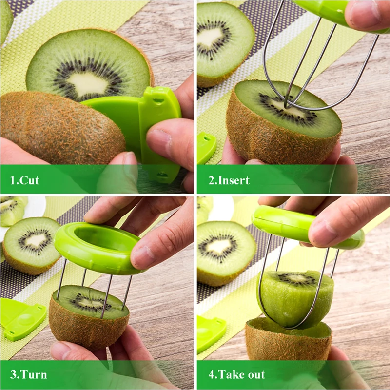 Tnfeeon Kiwi Slicer Tool, Portable 2 in 1 Kiwi Fruit Peeler Kiwi Fruit  Peeler, Stainless Steel Kiwi Fruit Peeler with Easy Grip Handle