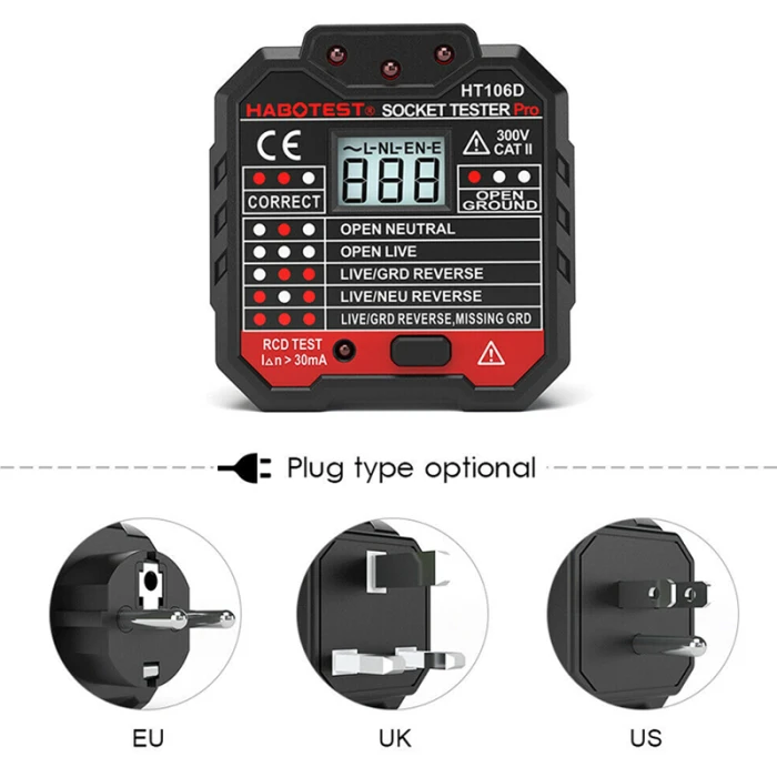 Розетка тестер розетки полярность цепи напряжение настенный выключатель Finder с RCD/GFCI TSH магазин