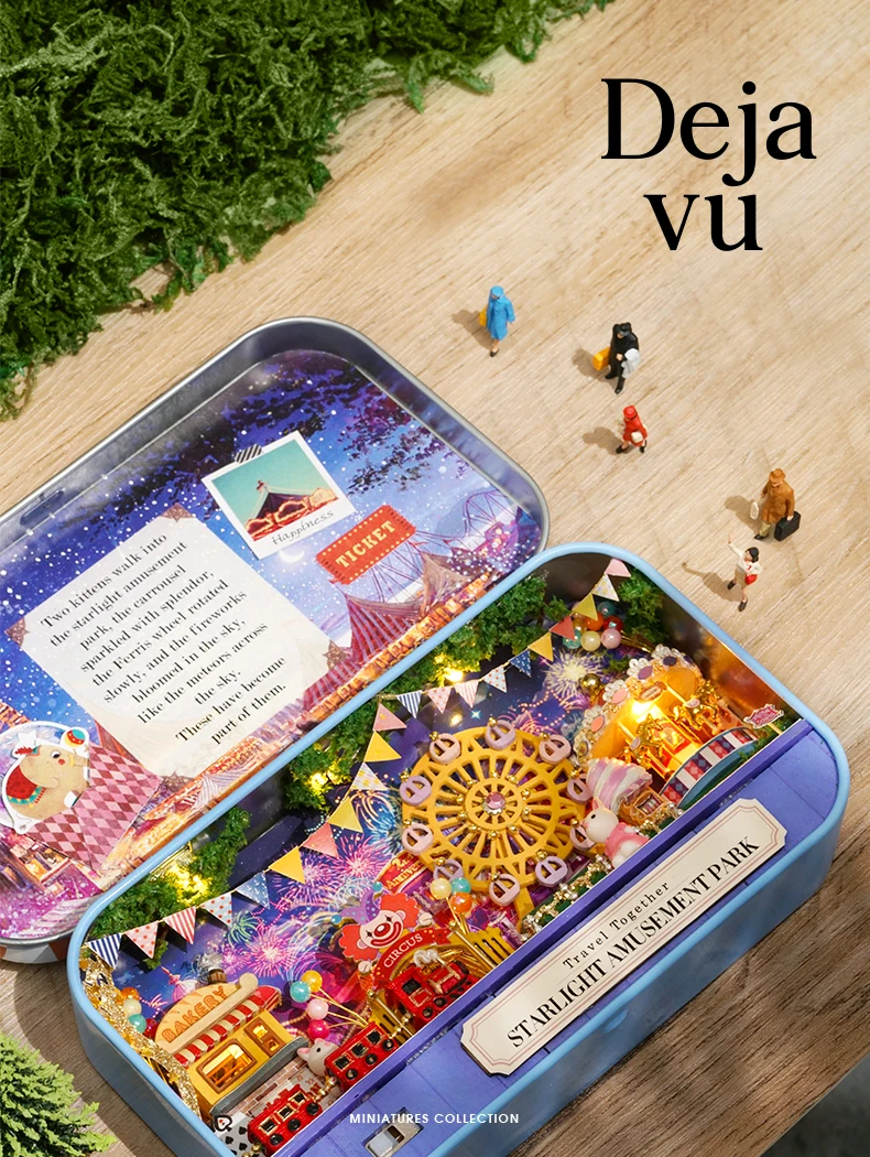 Коробка театральный кукольный домик Миниатюрная игрушка с мебели кролик DIY Миниатюрный Кукольный дом Светодиодная лампа игрушки для детей подарок на день рождения Q10