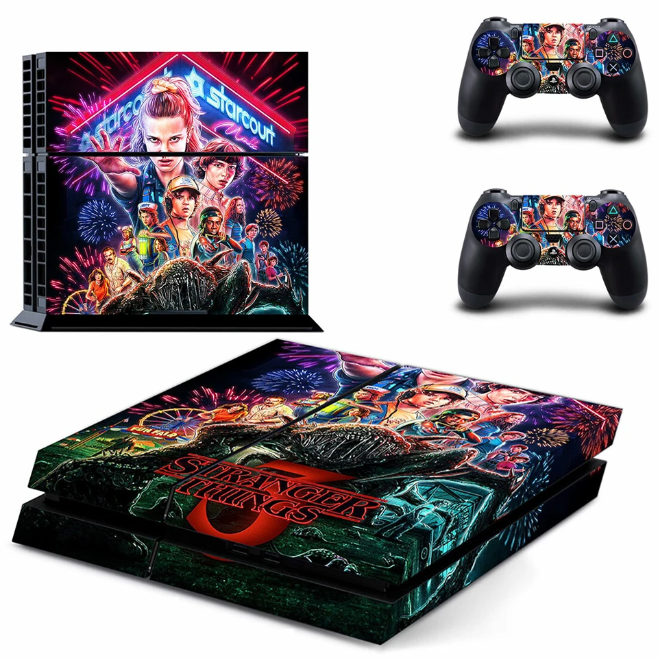 Странные вещи для PS4 виниловая кожа для sony Playstation 4 контроллер консоль крышка наклейка и 2 контроллера наклейка на джойстик