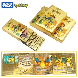 Boîte de cartes Pokémon feuille d'or 54 pièces, espagnol anglais 27 pièces cartes à jouer Charizard Vmax Gx carte à collectionner 