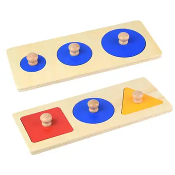 

Montessori Wooden Panel Hand Grab Jigsaw Develop Children Curiosity Creativity Board Set Geometric Shape Puzzle Toys