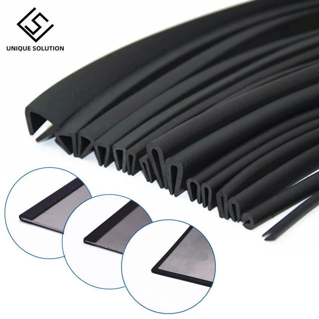 4 x 10mm U Channel EPDM Metal Edge Trim Strip Glass Edge Guard Rubber  Sealing Strip Weatherstrip Car Door Protector - AliExpress