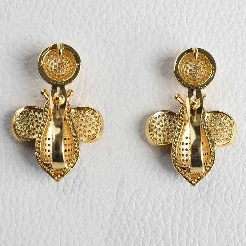 3PCS Cubic Zircon Micro pave bee fixed interlayer clasp clip double connector DIY Jewelry Findings