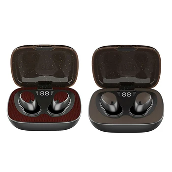

SOONHUA Touch Control Headset Headphone Wireless Headphone BT 5.0 Earbuds Headset Digital Display With USB Cable 600mAh 20-20KHZ