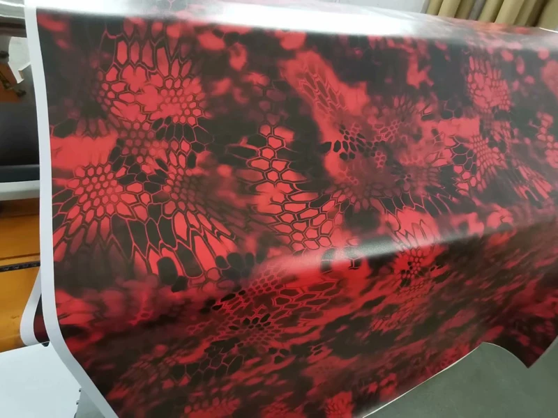 Красная змея Python Шаблон камуфляж виниловая автомобильная пленка ПВХ фольга с