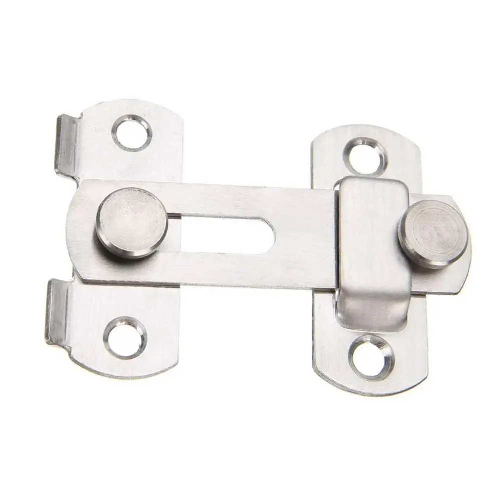 Mayitr 1set Guard Latch Bolt and 4 Screws Sliding Door Lock Handle Stainless Steel Door Latch Home Safety Chain Accessories