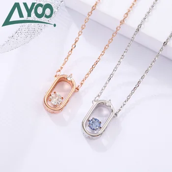 

AYoo exquisite new bright white dance pink north gold crystal necklace jewelry
