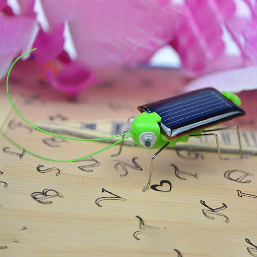 Солнечная энергия Grasshopper игрушки power ed Grasshopper робот игрушка Зеленый развивающий необходимый гаджет Солнечная без батарей для детей 3 года