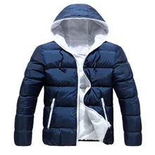 Мужское пуховое пальто, базовое зимнее теплое пальто с капюшоном, с длинным рукавом, на молнии, с карманами, топ, повседневное Мужское пальто