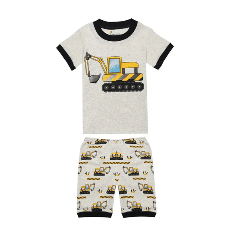 SAILEROAD/Новые летние детские пижамные комплекты одежда для сна с короткими рукавами и рисунком машины для маленьких девочек Детская Пижама, пижамы для маленьких мальчиков - Цвет: 0075 same photo