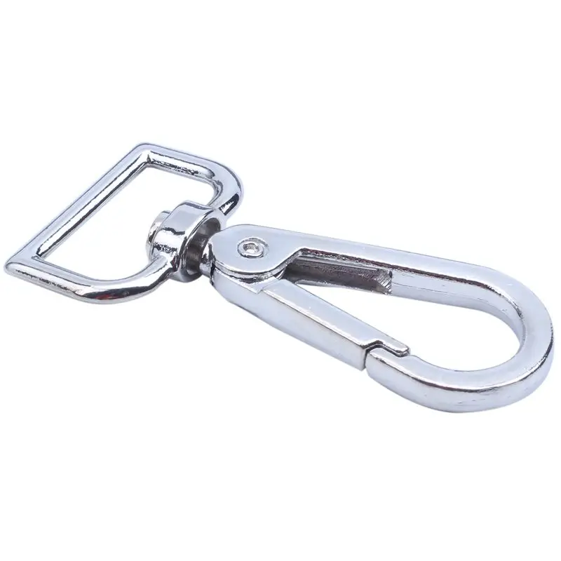 

4pcs Metal Carabiner Ring Key Chain Keychain Clip Hook Outdoor Buckle Bag Snap, Silver