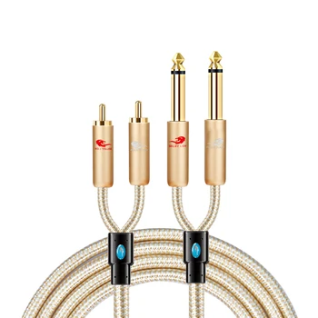 

Dual RCA male to Double 6.35mm (1/4 inch TS) male Audio Cable for Amplifier Subwoofer Speaker Hi-Fi Home Theater System Cord