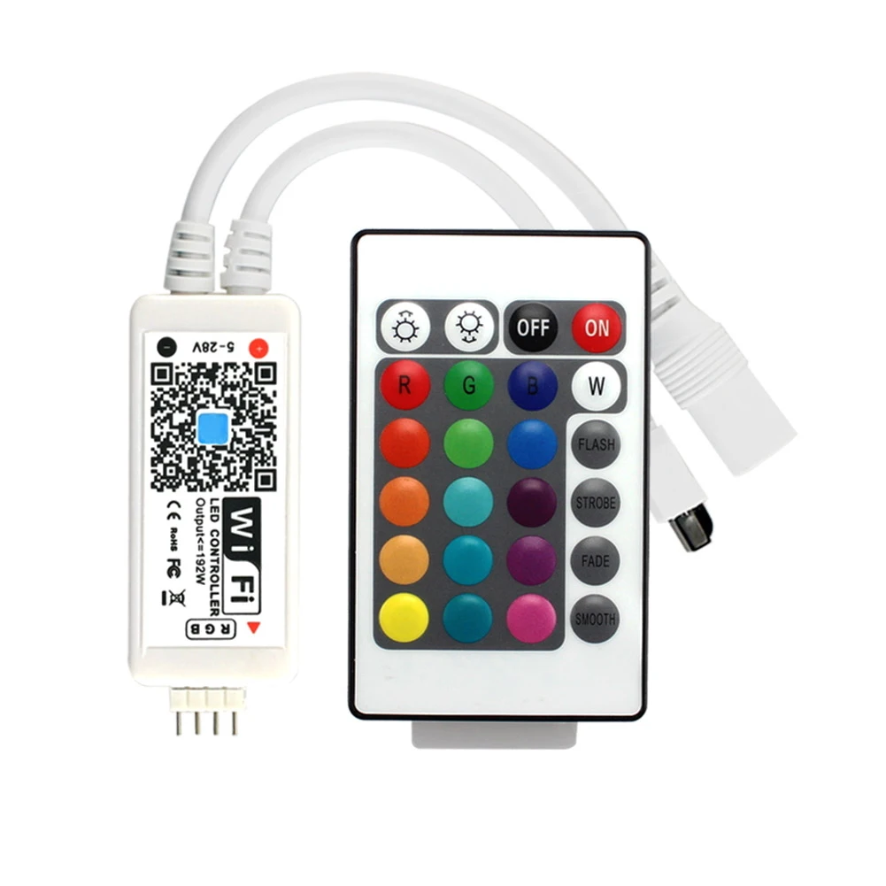 LED RGB inteligente Wifi, Control remoto de 24 teclas para tira de luces LED _ - AliExpress