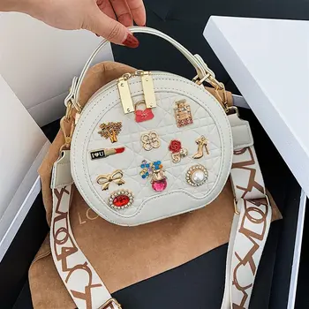 

Bag Female 2020 New Style Red Fashion Stylish Retro Lock Small round Bag Japanese Korean Fashion Cool Shoulder hui zhang bao