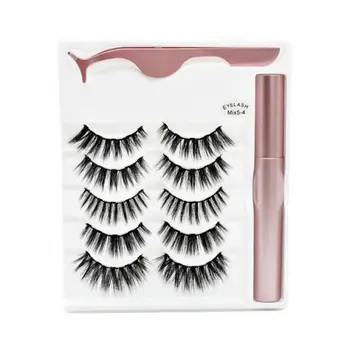 

5 Pairs Magnetic Eyelashes And Eyeliner Set 5 Magnet Eyelashes Makeup Natural Mink Fake Soft Lashes 3D Magnetic False Wispy B2Q3