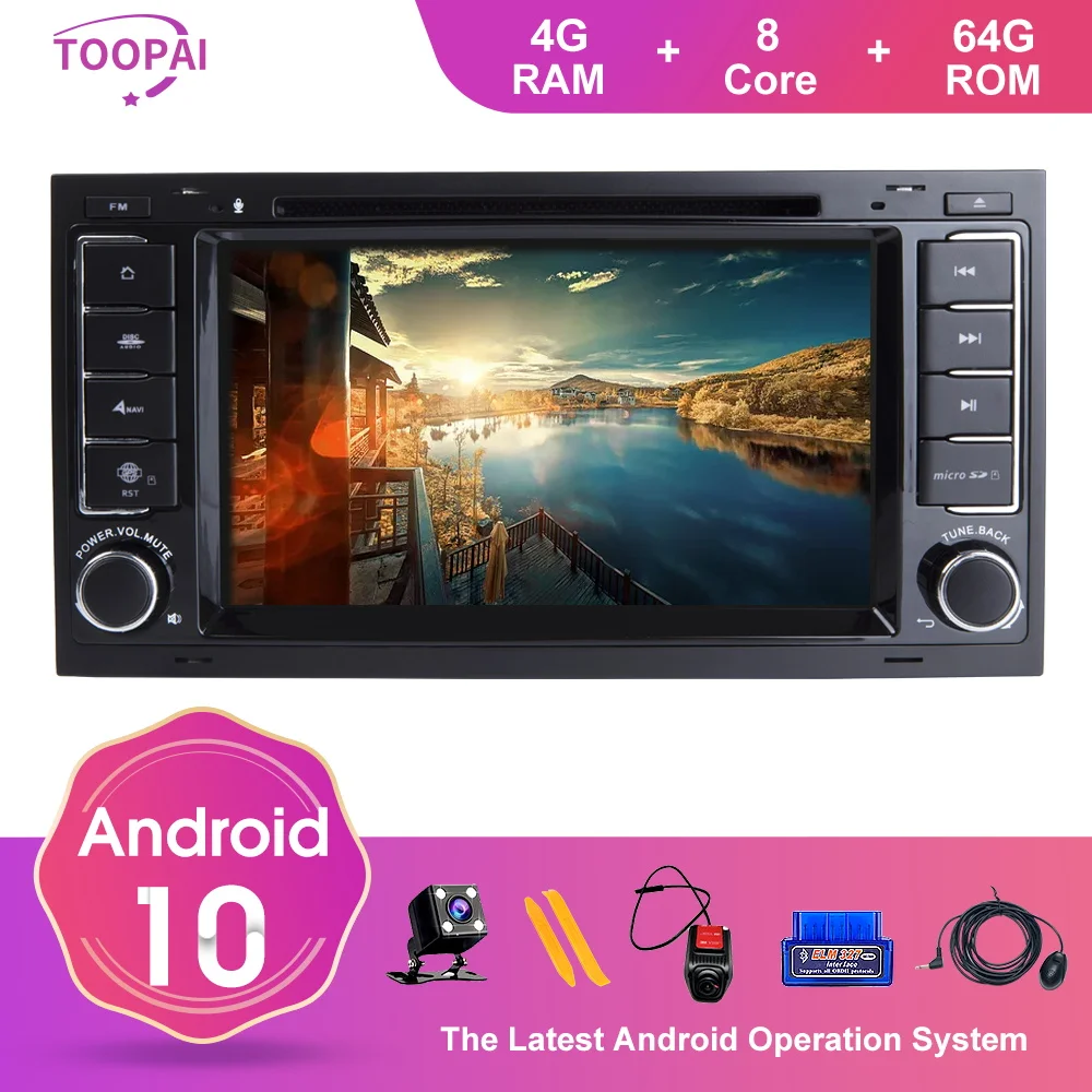 TOOPAI Android 10 для VW Volkswagen Touareg 2004-2011 Transporter T5 Multivan 2004-2009 Авто радио GPS навигация