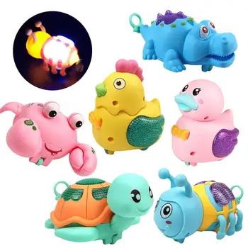 

Cute Chick Clockwork Animal Pull Strings LED Lighting Model Kids Development Toy Baby Classic Wind Up Toys For Children