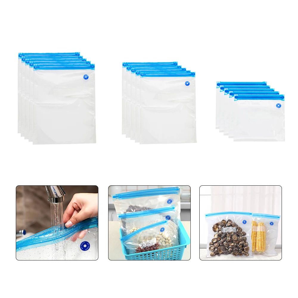 5pcs/set Reusable Vacuum Food Storage Zipper Bags Vacuum Bag For Handheld Vacuum  Sealer BPA Free Kitchen Food Organizer Bag - AliExpress