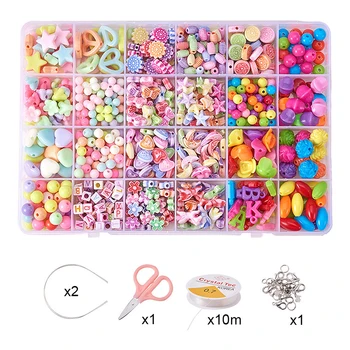 

8Seasons Candy Color Mixed DIY Bracelets Necklace Kit Set Children Handmade Kits Jewelry Tools 7cm x 4.7cm - 0.6cm Dia., 1Box