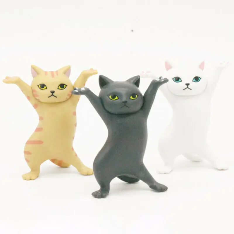 6x Cat Pencil Holder Palleares Figure Dance Models Toys Display Funny Toy DecorTool Parts