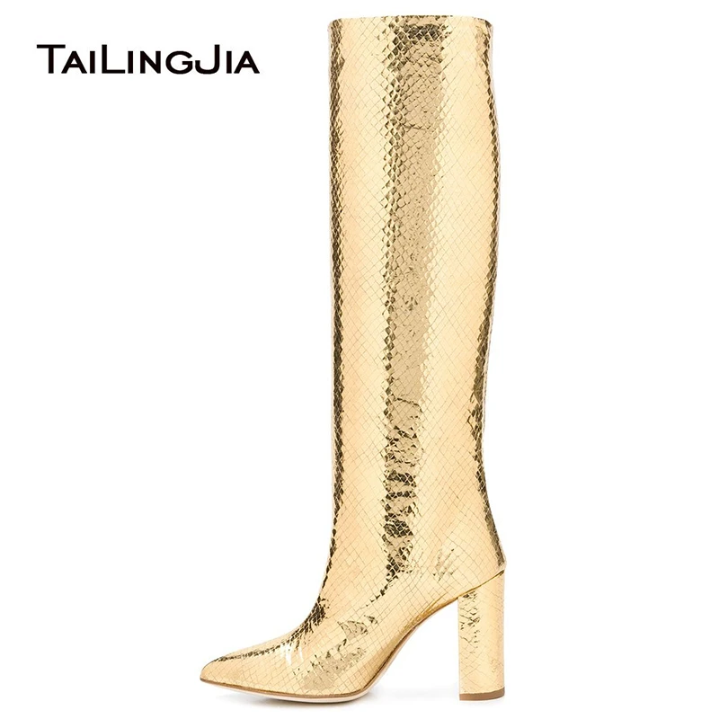 gold tall boots