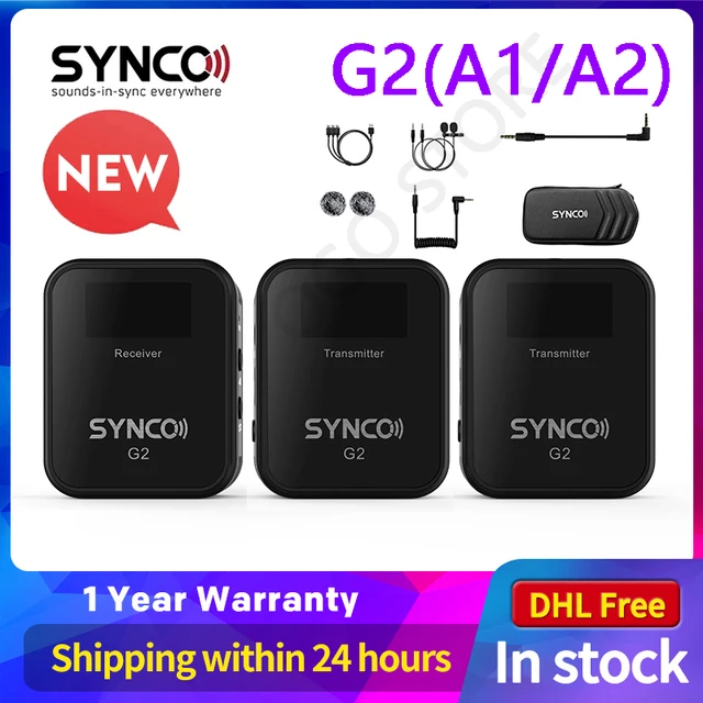SYNCO G2 G2A1 G2A2 Wireless Lavalier Microphone System for Smartphone Laptop DSLR Tablet Camcorder Recorder pk comica 1