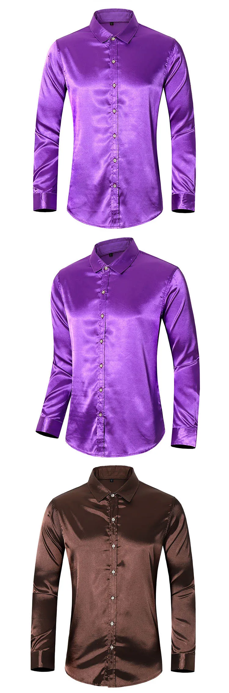 pink short sleeve shirt 45KG-120KG Mens Luxury Gold Shirt Long Sleeve Regular Fit Button Down Social Emulation Silk Black White Shirts 5XL 6XL 7XL short sleeve shirts & tops