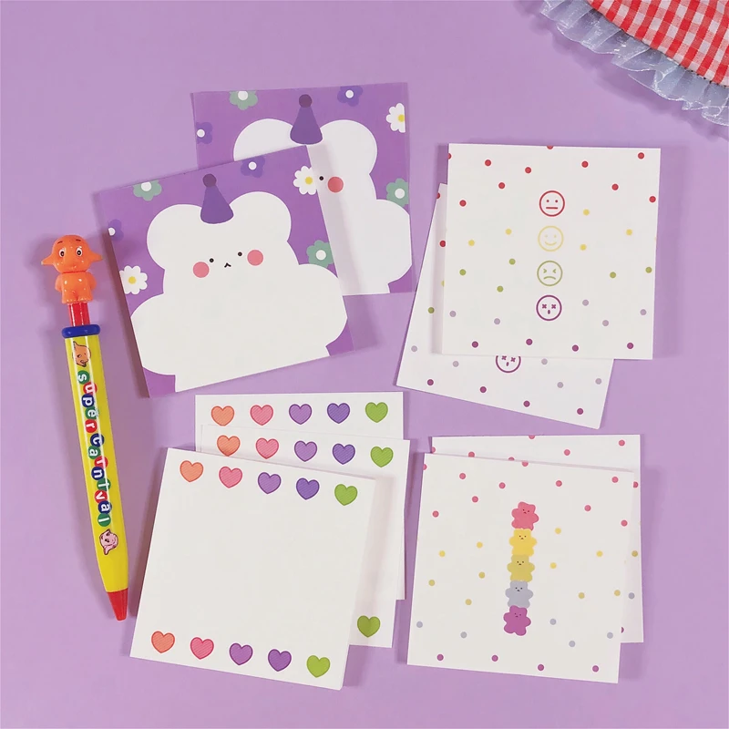 50Sheets/Lot Kawaii Korean INS Cute Soft Bear Memo Pad N Times Sticky Notes Portable Notepad School Office Supply |