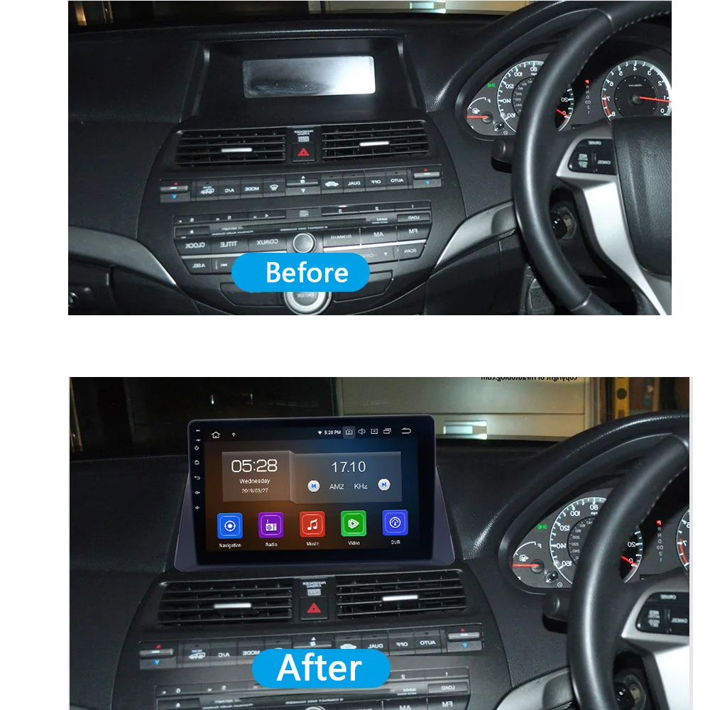 10,1 дюймов для Honda Accord 2008-2013 Android 9,1 Автомобильный мультимедийный MP5 плеер gps-навигация, радио, стерео 2+ 32G