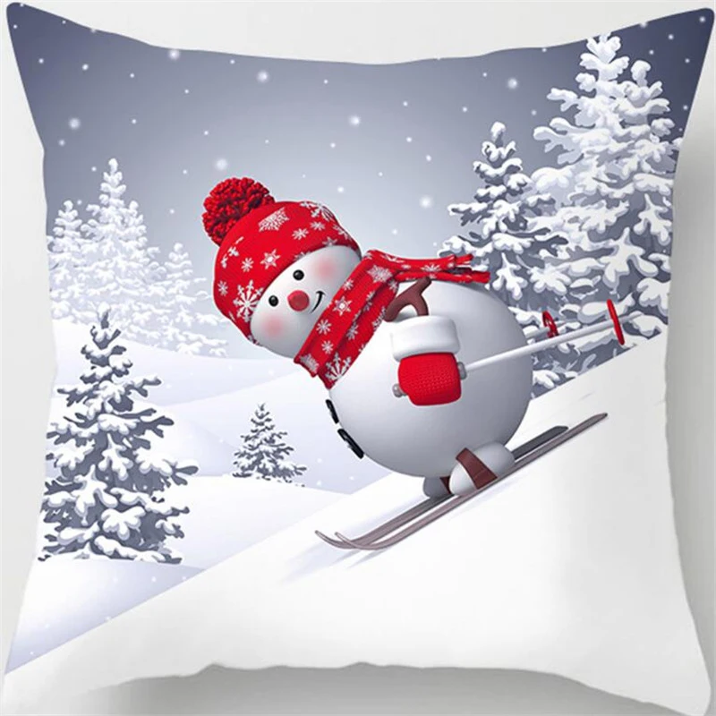 4545Cm Happy New Year Christmas Santa Claus Xmas Decorations for Home Cotton Elk Decorative Pillows Cover adornos de navidad (3)