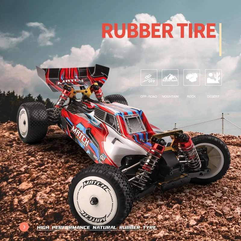 1/10 RC카 Wltoys 104001 4WD 2.4G 레이싱 카 리모컨 장난감, 어린이용 45 km/h 고속 차량 모델, 남아용 장난감