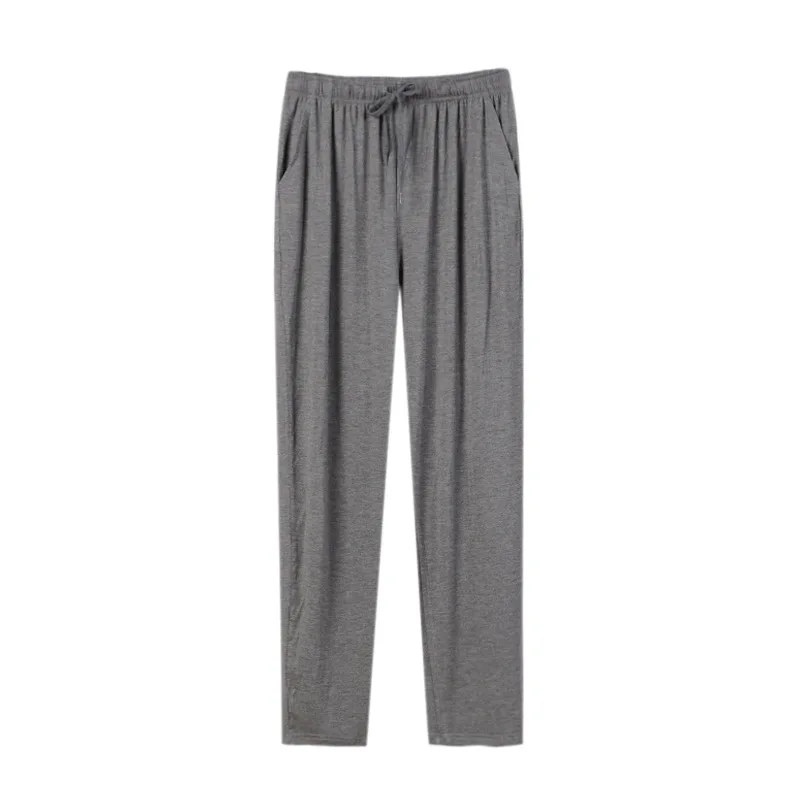 

Modal Men Pajama Pants Lace-up Plus Size Casual Loose Pants Sheer Mens Pants Lounge Wear Black Home Sleep Bottoms Underwear Men