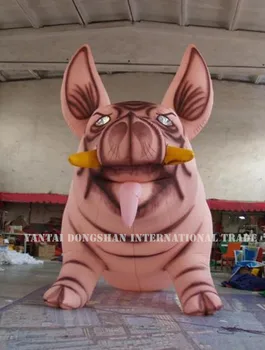 

Stage backdrop event decoration inflatable pig half the body with LED lighting eyes