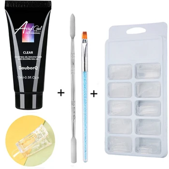 

5pcs Salon DIY Nail Art Easy Apply Poly Gel Kit Acrylic Builder Quick Extension Professional Crystal Jelly With Spatula Tool