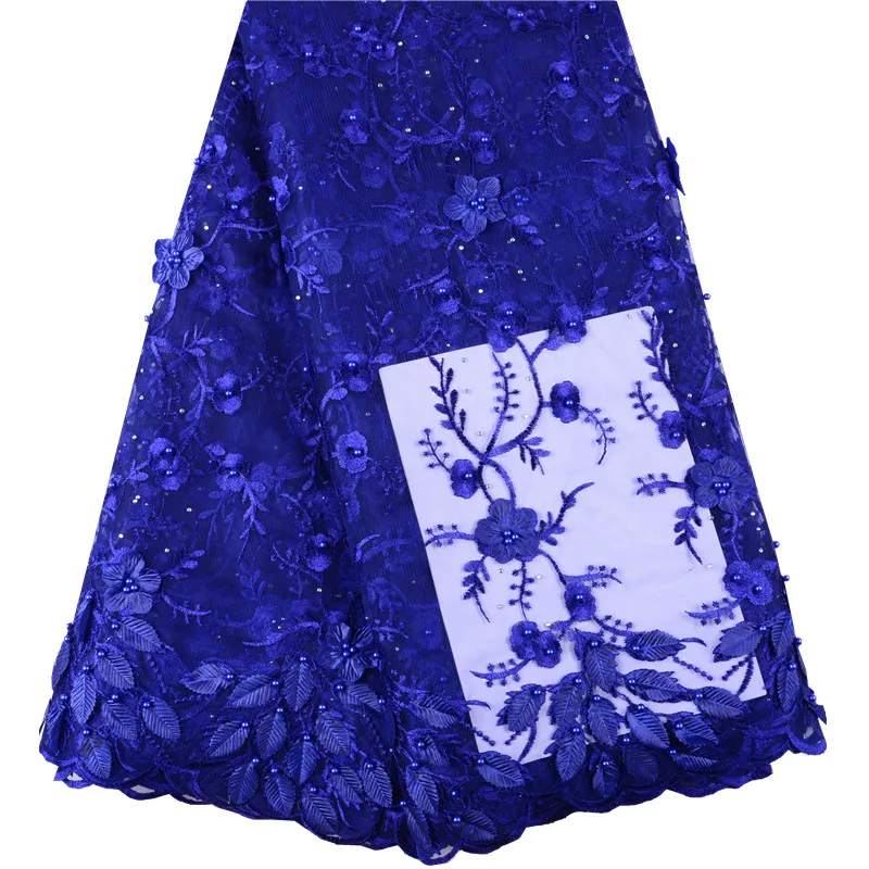 Фиолетовая ткань с вышивкой Цветочный Тюль платье ткань Женская 3D цветок кружевная расшитая ткань чистая кружевная ткань синий цвет s1428