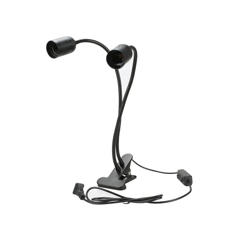 

LED Clip Lamp Bracket Double Headed E27 Lamp Holder Lamp Universal Joint Food Clip Plant Edison Screw Fish Tank Plant Lamp Brack