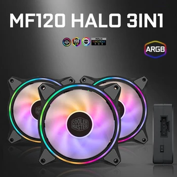 

120x120x25mm MF120 4Pin PWM 3 Cooling Fans Computer PC Case Chassis RGB Lighting 3Pin ARGB Radiator with 3 in 1 Cables