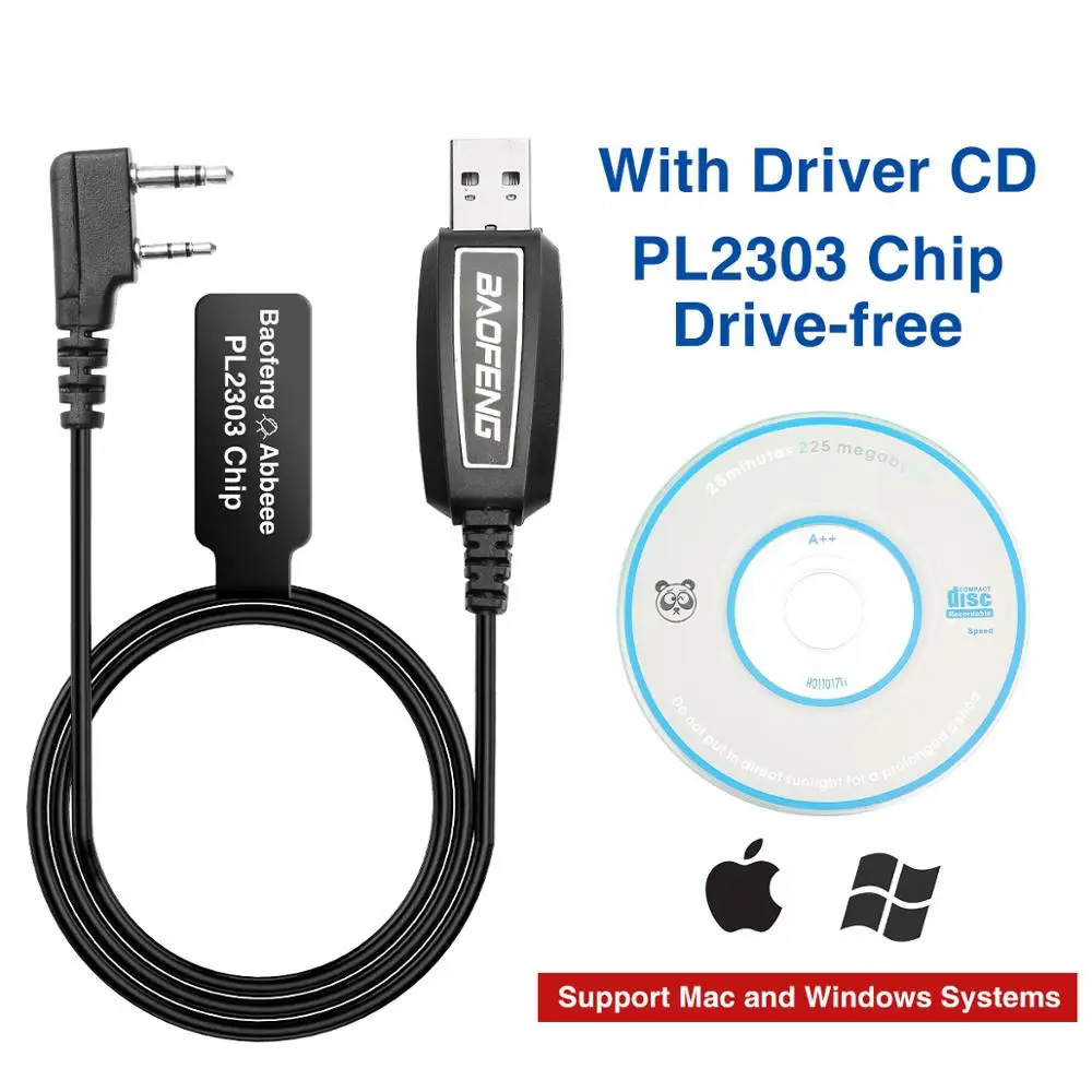 Чип Baofeng PL2303 USB кабель для программирования без привода UV 5R BF F8HP ручное радио
