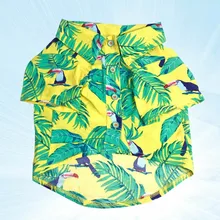 Повседневная Удобная летняя рубашка для собак с цветочным принтом и рисунком кота модная дышащая стильная мягкая одежда для щенка