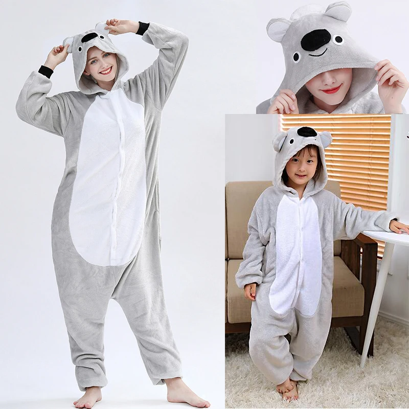 NEW Koala Зимние Семейные комплекты; фланелевые пижамы с единорогом для детей, взрослых, женщин, мужчин; Onesie Stitch kuguurumi; комплекты одежды для сна; Новинка - Цвет: NEW Koala