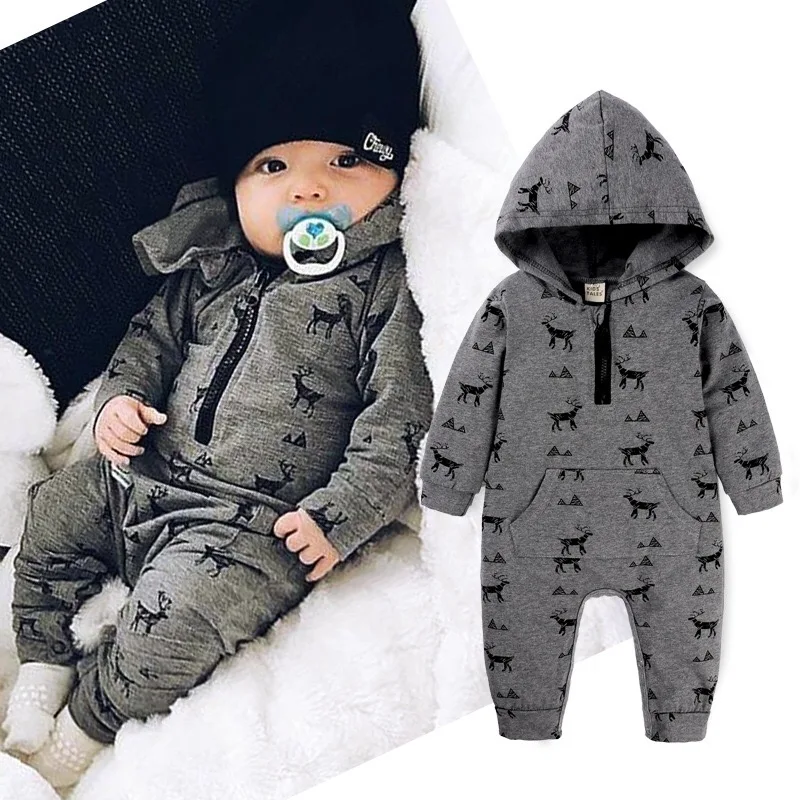 LOOZYKIT комбинезоны для малышей; цельнокроеная одежда для малышей; комбинезон на молнии с капюшоном для маленьких мальчиков; комбинезон; одежда с длинными рукавами