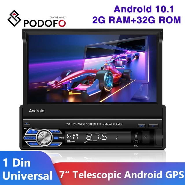 PODOFO 1 Din Android 10.1 Car Radio Autoradio 7''Foldable Touch Screen