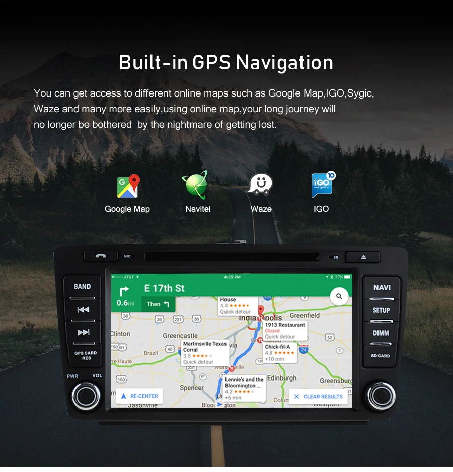 Sale Android 9.0 car GPS Radio Stereo Player For Skoda Octavia A5/Octavia 2 DVD Navigation WIFI Bluetooth Stereo Video Multimedia 4