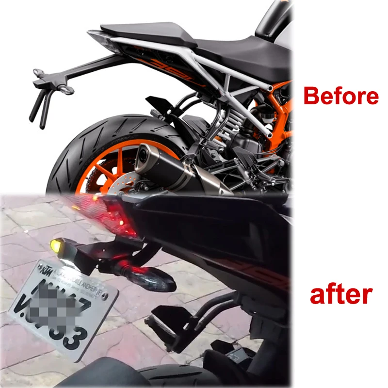 Для KTM 125 200 390 Duke хвост аккуратные предохранительный нейтрализатор комплект номерных знаков держатель кронштейн Duke 390