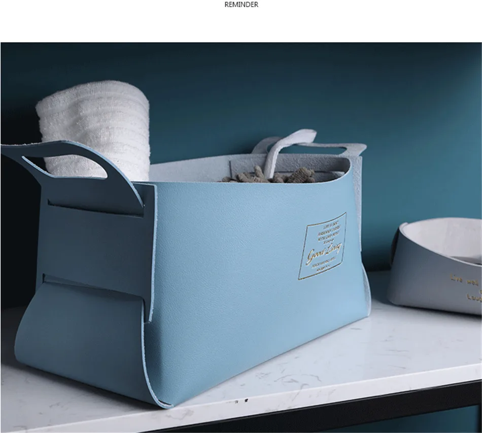 Newest Leather Desktop Receive Jewelry Box Storage Basket Key Sundries Cosmetics Serving Tray Housekeeping Organization 1pc